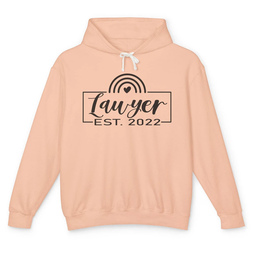 Rainbow Lawyer Est 2022 Law School Graduate Future Attorney Unisex Lightweight Hoodie