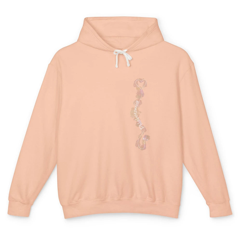 Minimalist Phlebotomist Heart Vein Nurse Phlebotomy Women Unisex Lightweight Hoodie