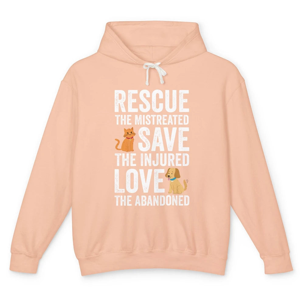 Rescue Mistreated Save Injured Adopt Dog Cat Animal Rescuer Unisex Lightweight Hoodie