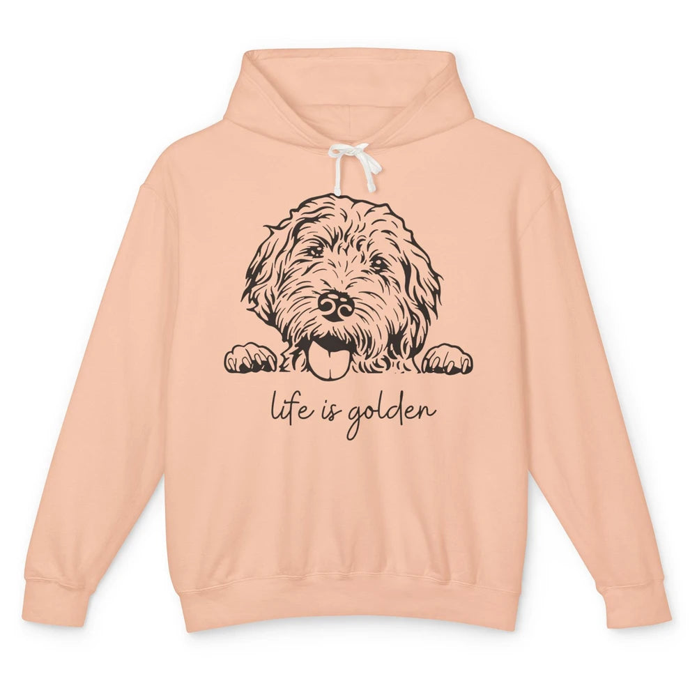 Life is Golden Dog Mom Goldendoodle Mama Mother's Day Gift Unisex Lightweight Hoodie