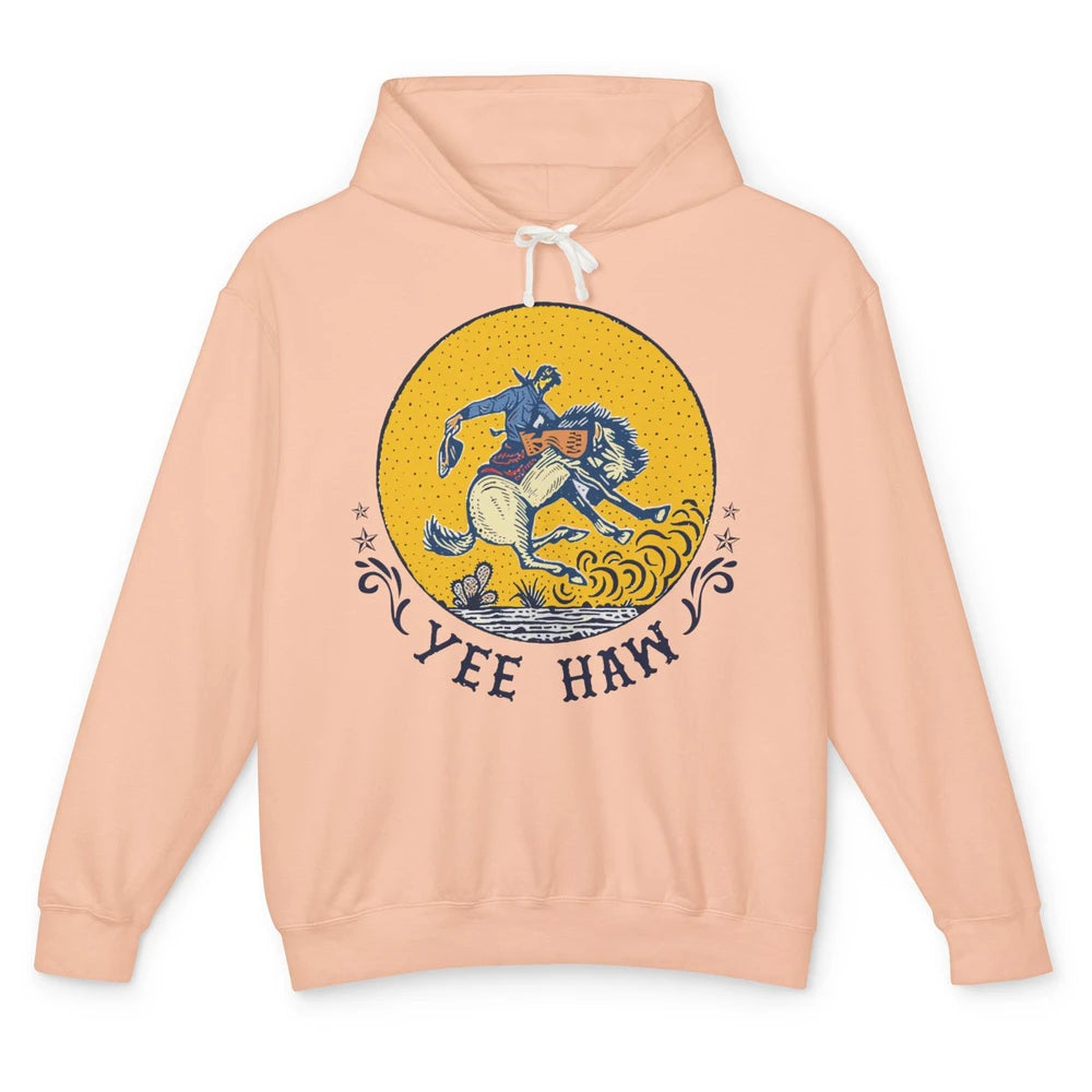 Retro Cowboy Yeehaw Western Country Cowgirls Horse Lovers Unisex Lightweight Hoodie