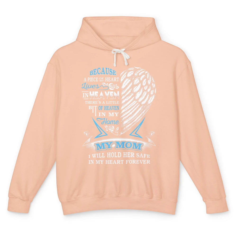 My Mom In Heaven Angel Wings Mother In Memories My Guardian Unisex Lightweight Hoodie