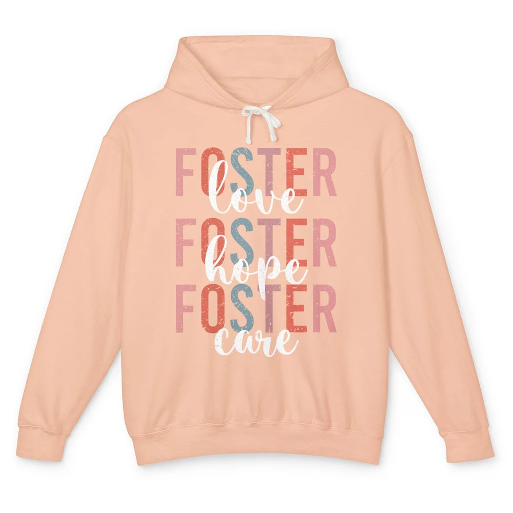 Retro Foster Love Foster Hope Foster Care Adoption Children Unisex Lightweight Hoodie