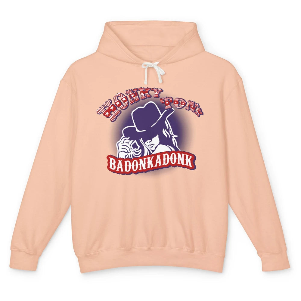 Retro Cowgirl Honky Tonk Badonkadonk Western Country Unisex Lightweight Hoodie