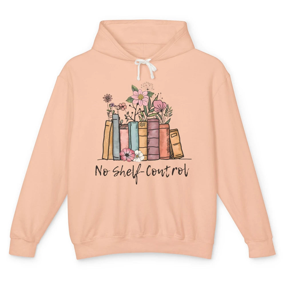 Retro Floral Books I Have No Shelf Control Funny Book Lovers Unisex Lightweight Hoodie