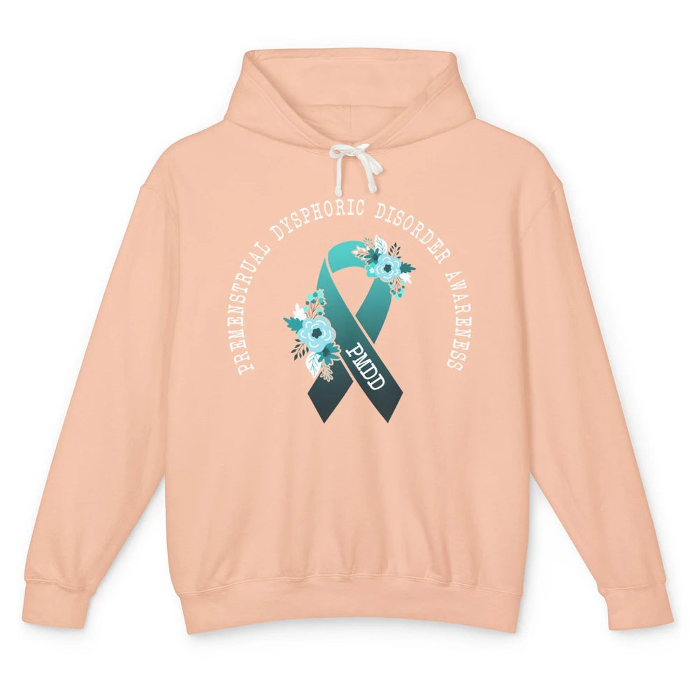 Premenstrual Dysphoric Disorder PMDD Awareness Ribbon Unisex Lightweight Hoodie