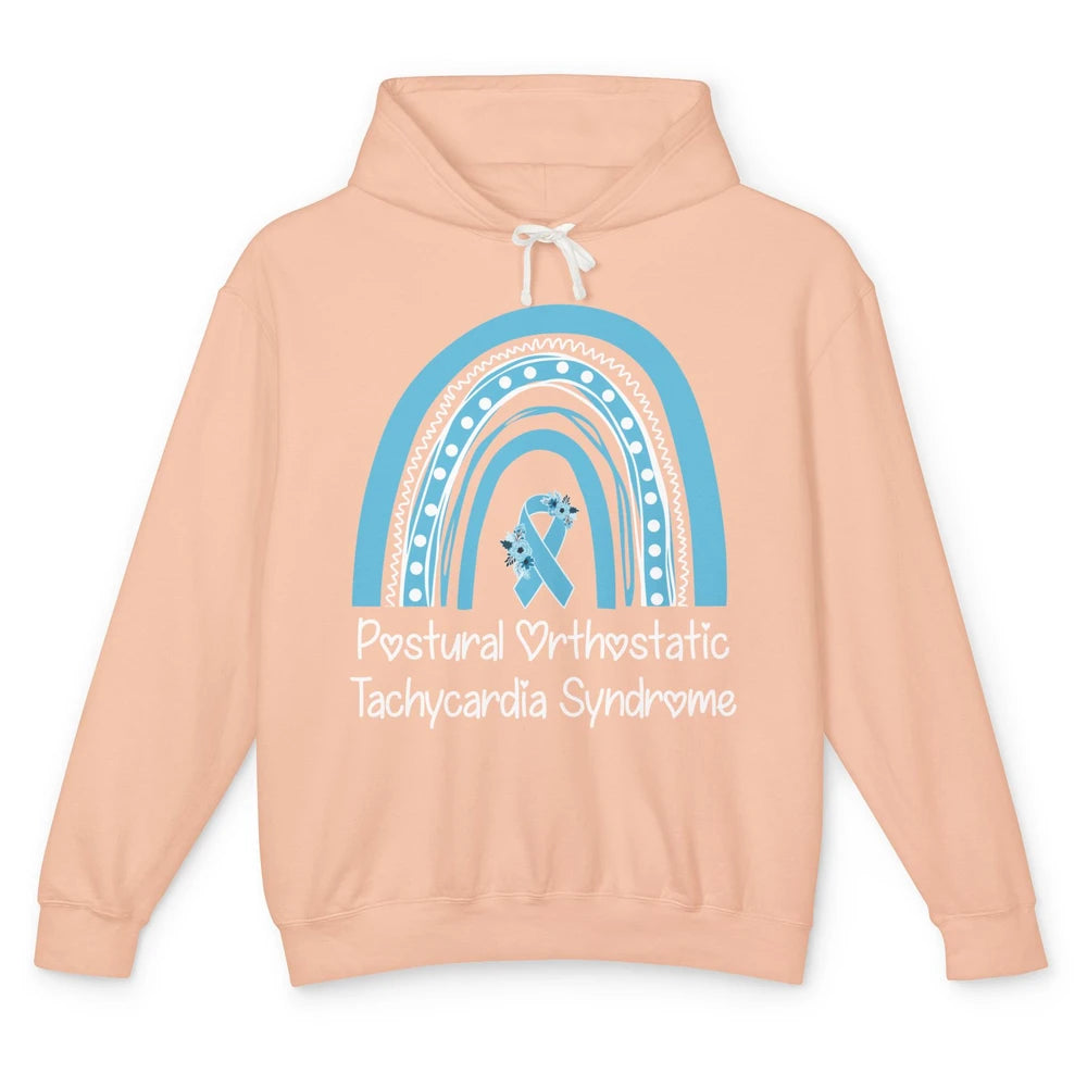 Postural Orthostatic Tachycardia Syndrome Turquoise Rainbow Unisex Lightweight Hoodie