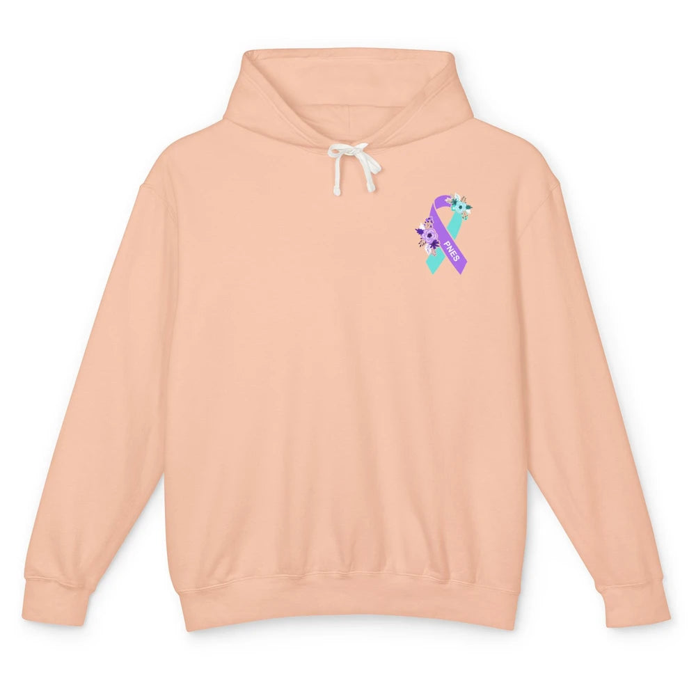 Psychogenic Non-epileptic Seizures PNES Purple Teal Ribbon Unisex Lightweight Hoodie