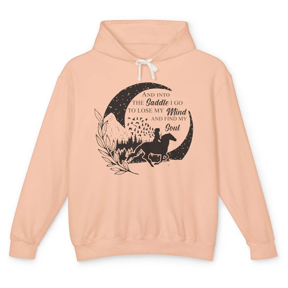 Retro Cowgirl Into The Saddle I Go Western Country Cowboy Unisex Lightweight Hoodie