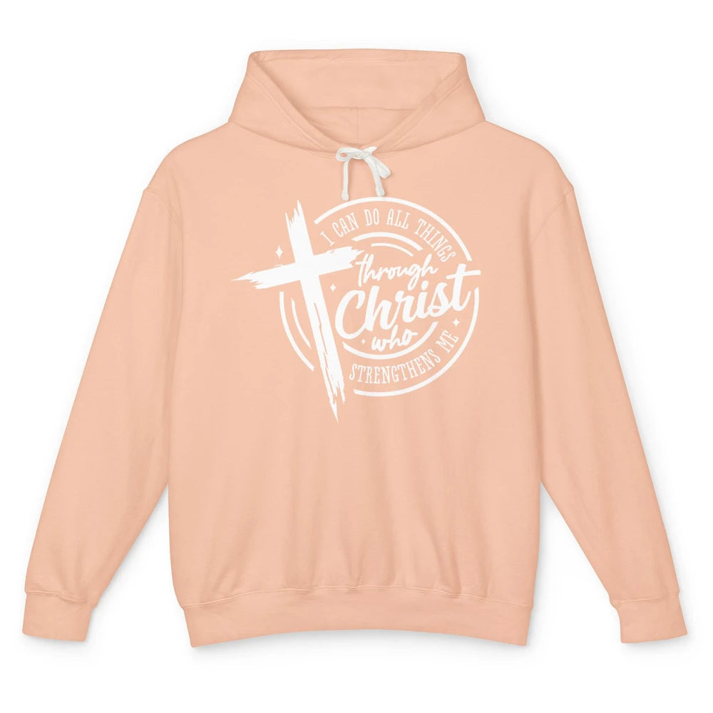 Christian I Can Do All Things Through Christ Bible Religious Unisex Lightweight Hoodie