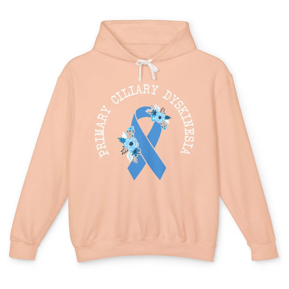 Primary Ciliary Dyskinesia Blue Ribbon Respiratory Diseases Unisex Lightweight Hoodie