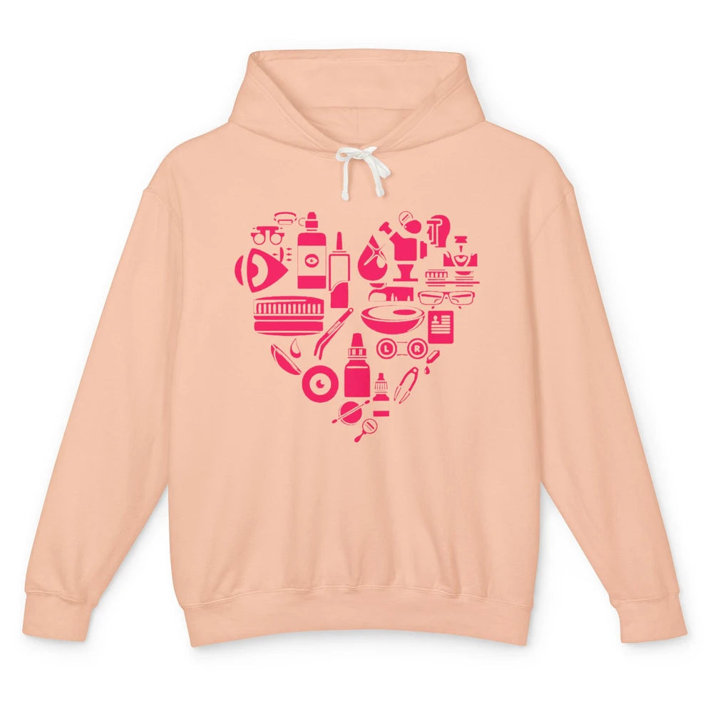 Optometrist Tools Heart Eye Doctor Optician Ophthalmic Tech Unisex Lightweight Hoodie