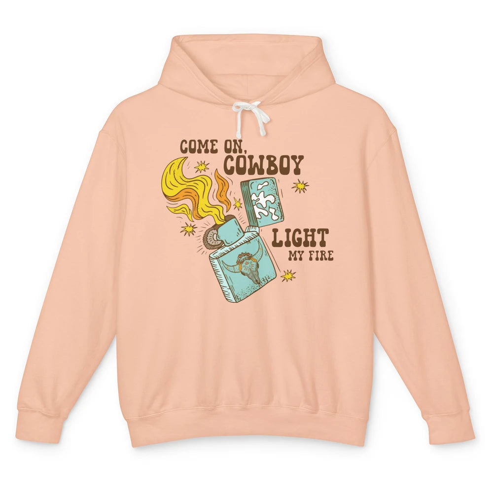 Retro Cowgirl Just Smile And Say God Bless Western Desert Unisex Lightweight Hoodie