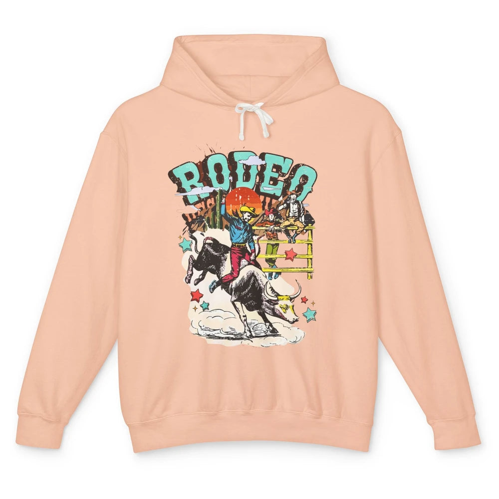 Retro Cowboy Horsing Rodeo Dad Bull Racing Western Country Unisex Lightweight Hoodie