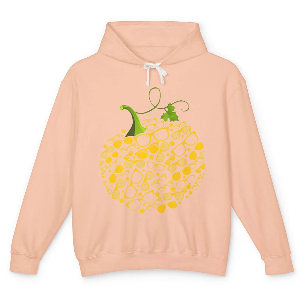 Pumpkin Glasses Optometry Optician Halloween Spooky Season Unisex Lightweight Hoodie