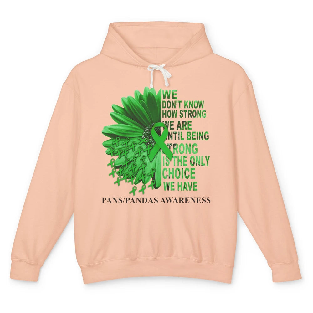 PANS/PANDAS Awareness Green Ribbon We Don't Know How Strong Unisex Lightweight Hoodie