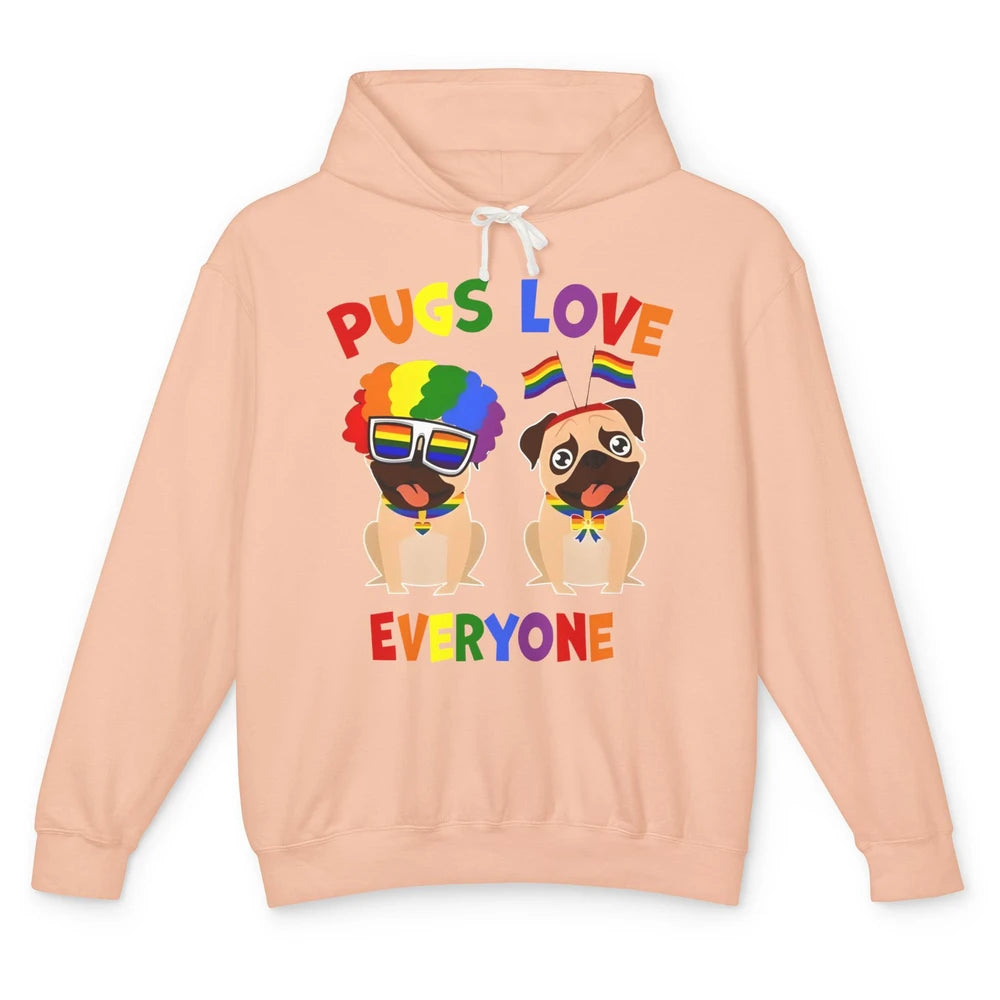 Pride Parade Pugs Love Everyone LGBT Pugs Gay Pride LGBT Unisex Lightweight Hoodie