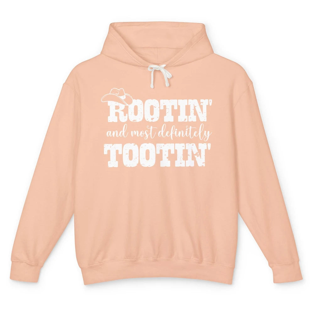 Funny Cowboy Baby Rooting Tooting New Dad And Baby Matching Unisex Lightweight Hoodie