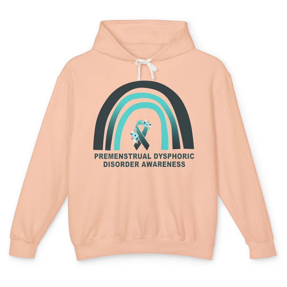 Premenstrual Dysphoric Disorder PMDD Awareness Rainbow Unisex Lightweight Hoodie
