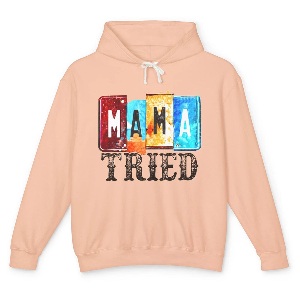 Retro Mama Tried Beer Mama Western Country Mama Cowgirl Gift Unisex Lightweight Hoodie