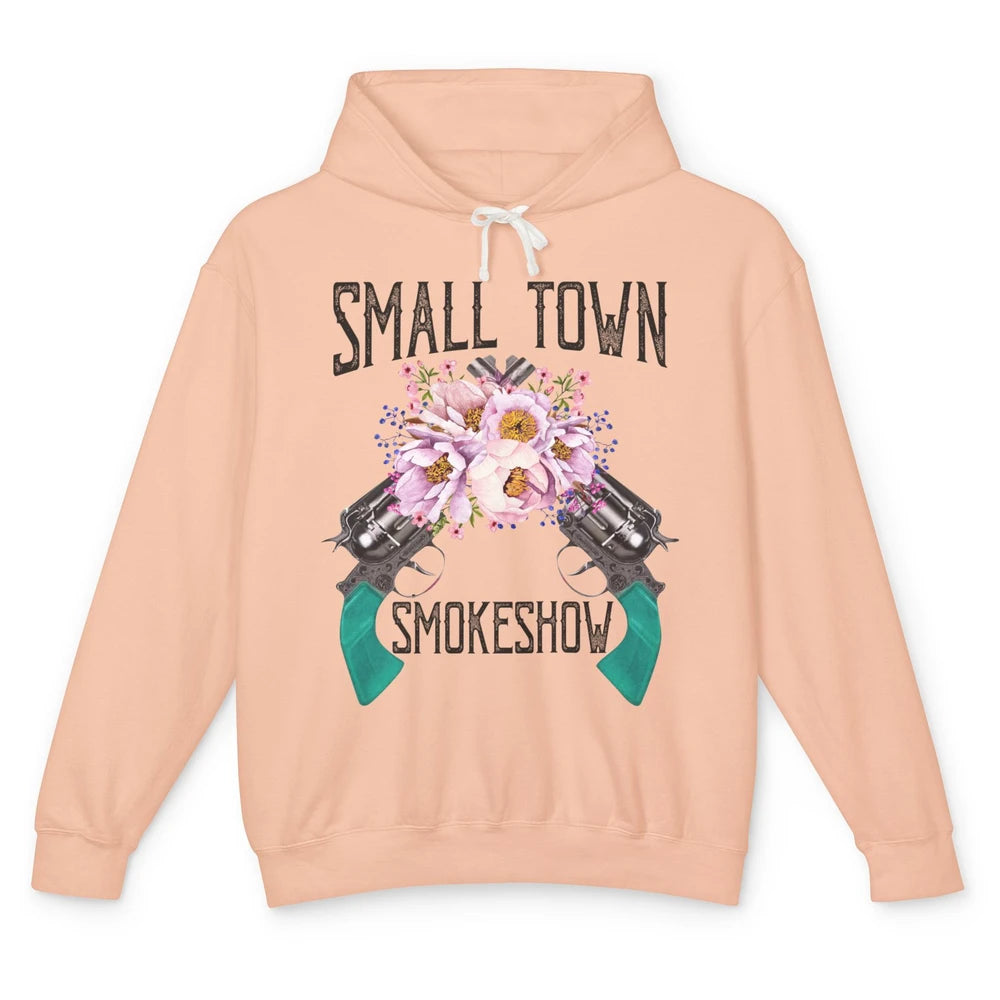 Retro Floral Cowgirl Small Town Smokeshow Western Country Unisex Lightweight Hoodie