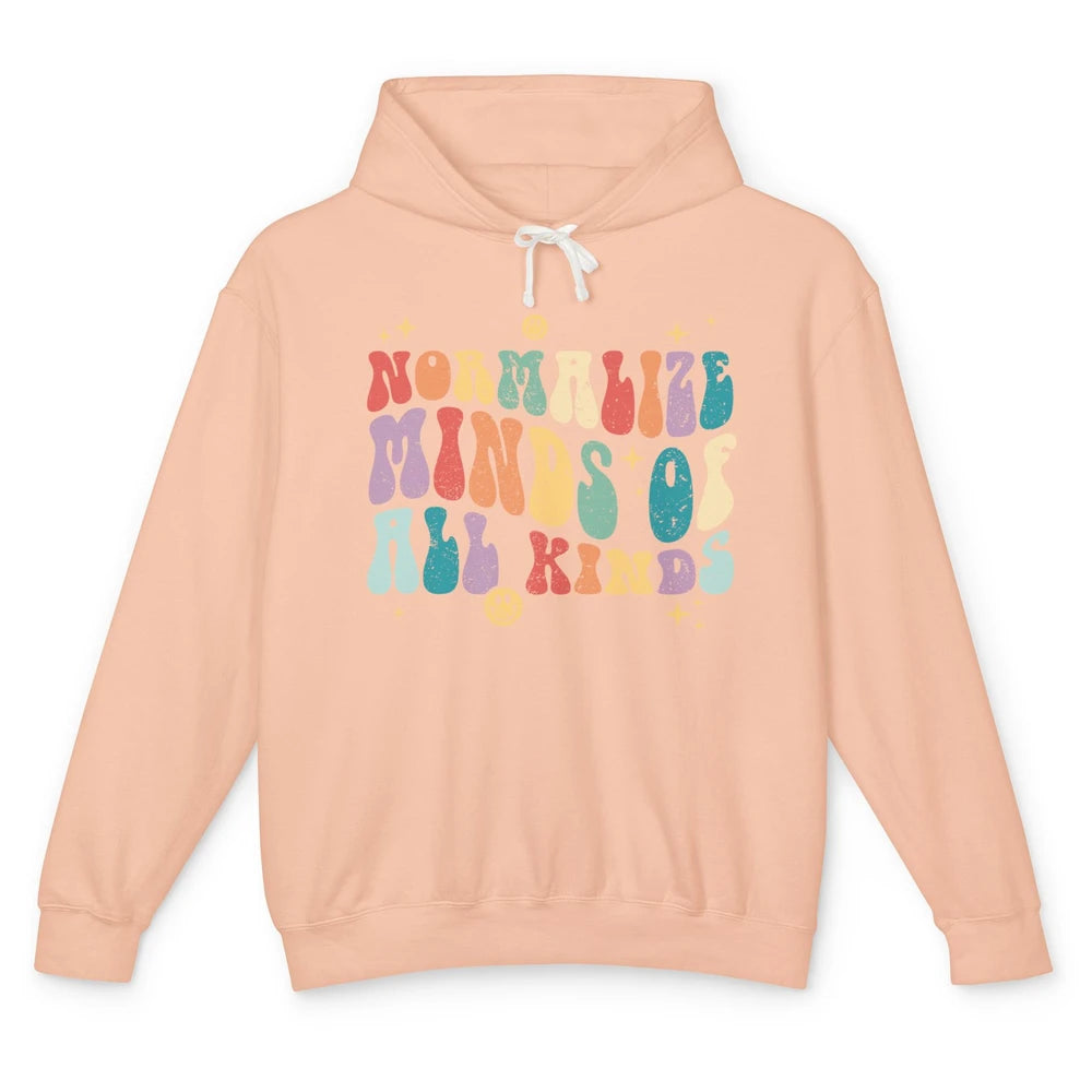 Retro Autism Normalize Minds Of All Kinds Neurodiversity Unisex Lightweight Hoodie