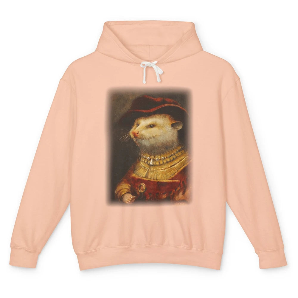 Retro Noble Opossum Young Gallant Western Opossum Art Unisex Lightweight Hoodie