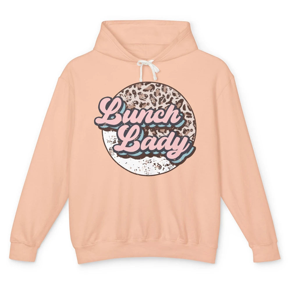 Retro Leopard Lunch Lady Cafeteria Life Lunch Lady Halloween Unisex Lightweight Hoodie