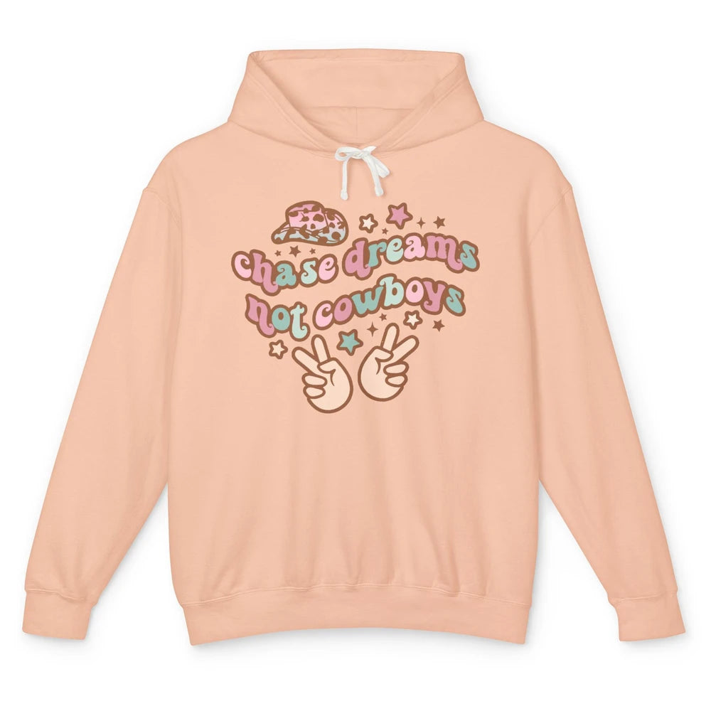 Retro Chase Dreams Not Cowboys Groovy Hippie Western Country Unisex Lightweight Hoodie