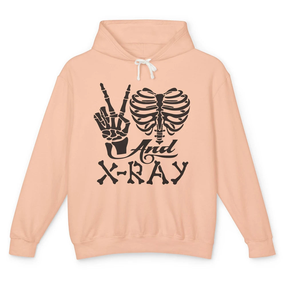 Peace Love X-Ray Radiology Tech Radiologist X-Ray Tech Life Unisex Lightweight Hoodie