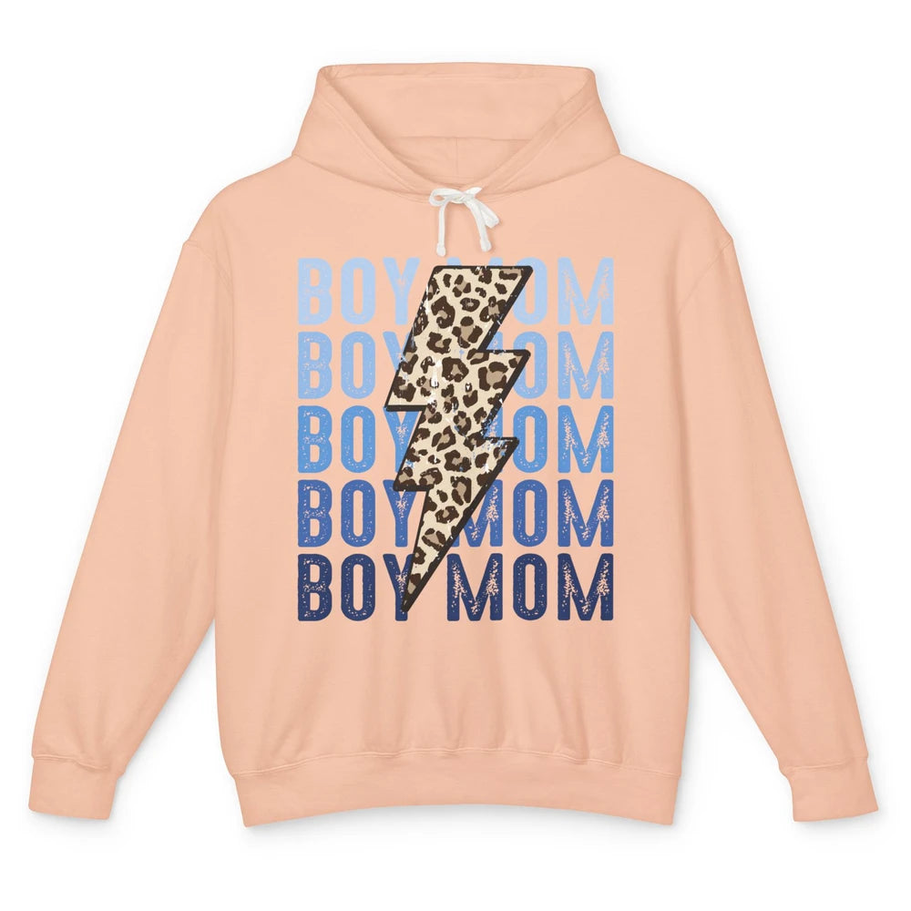 Retro Leopard Boy Mom Lightning Bolt Western Country Mama Unisex Lightweight Hoodie