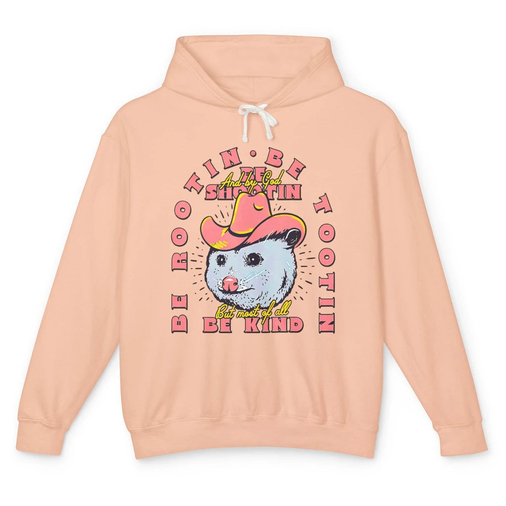 Opossum Be Rootin Tootin Funny Raccoon Street Wild Animal Unisex Lightweight Hoodie