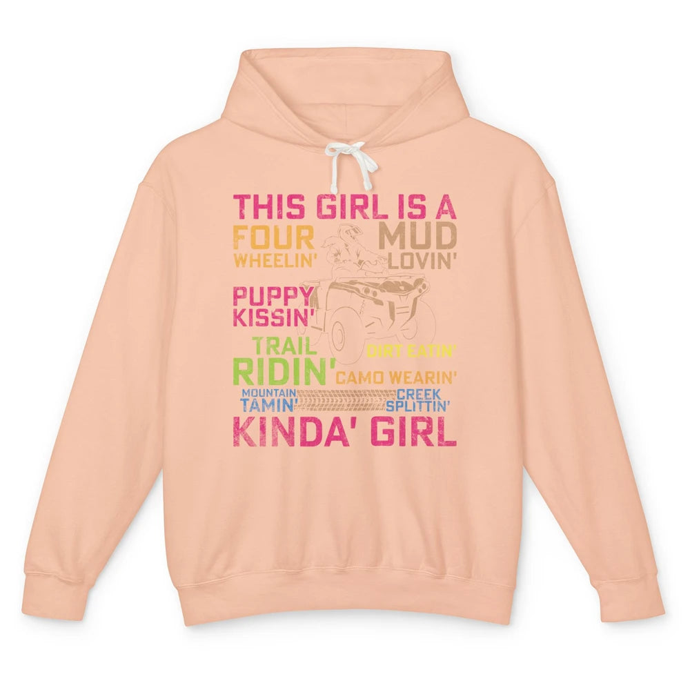 Retro Mud Quad Princess UTV ATV Rider 4 Wheel SXS Offroad Unisex Lightweight Hoodie