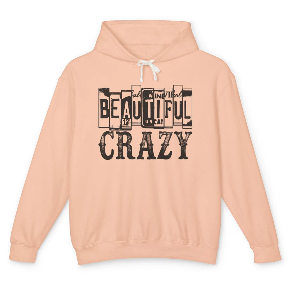 Retro Beautiful Crazy Western Cowgirl Country Music Lovers Unisex Lightweight Hoodie