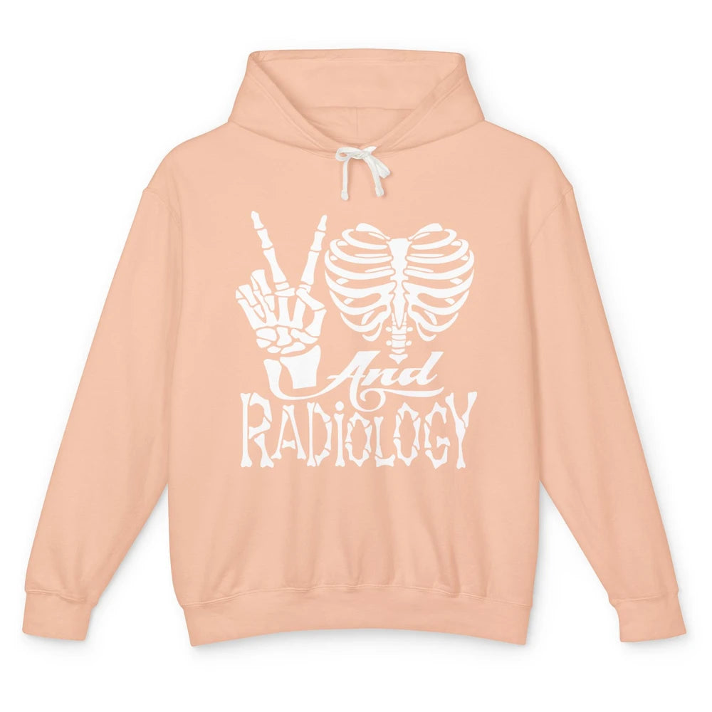 Peace Love X-Ray Radiology Tech Radiologist X-Ray Tech Life Unisex Lightweight Hoodie