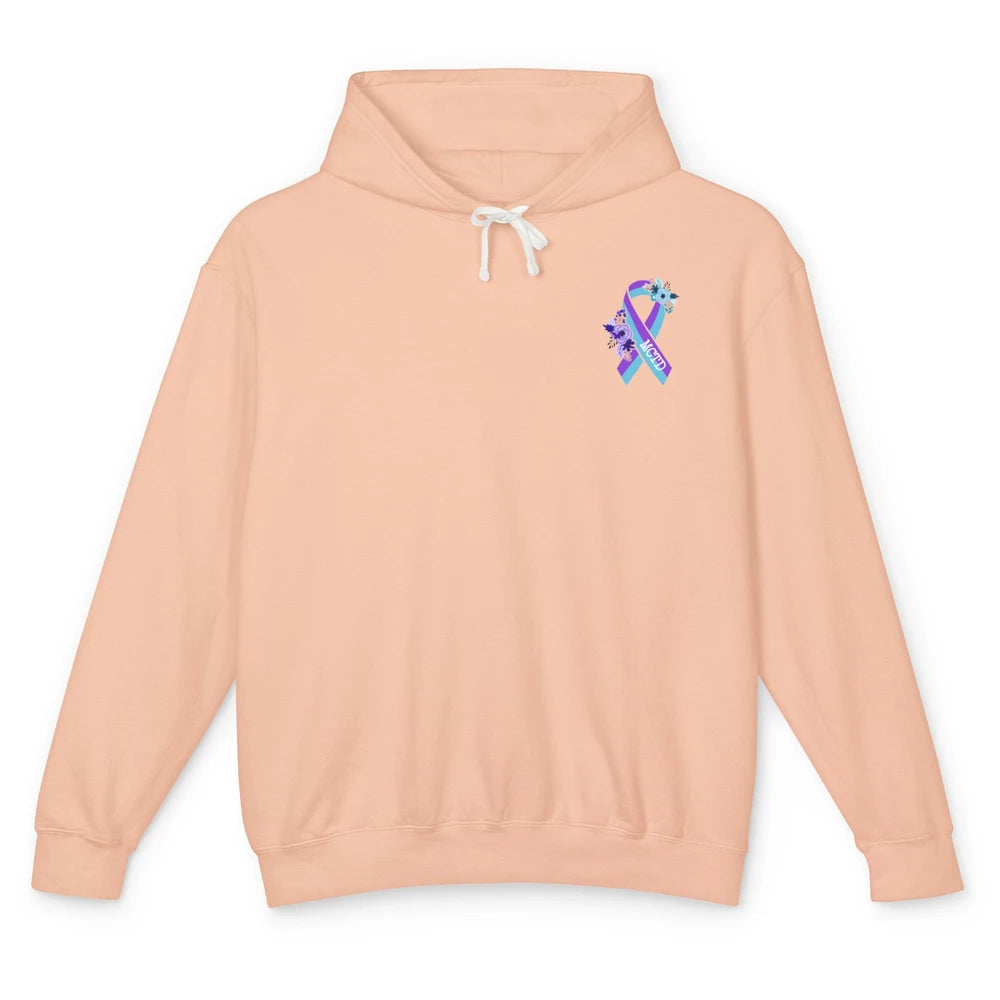 Mixed Connective Tissue Disease Awareness MCTD Floral Ribbon Unisex Lightweight Hoodie