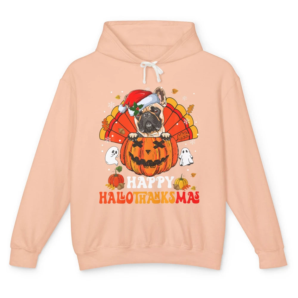Mummy French Bulldog Dog Witch Happy Halloween Spooky Season Unisex Lightweight Hoodie