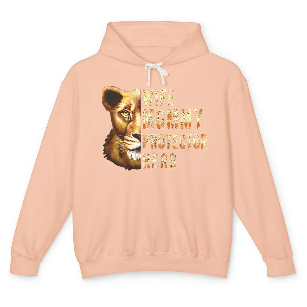 Retro Mommy Lion Queen Wife Mom Protector Hero Mothers Day Unisex Lightweight Hoodie