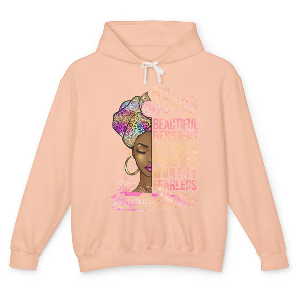 Afro Woman Strong Than Storm Melanin African American Woman Unisex Lightweight Hoodie
