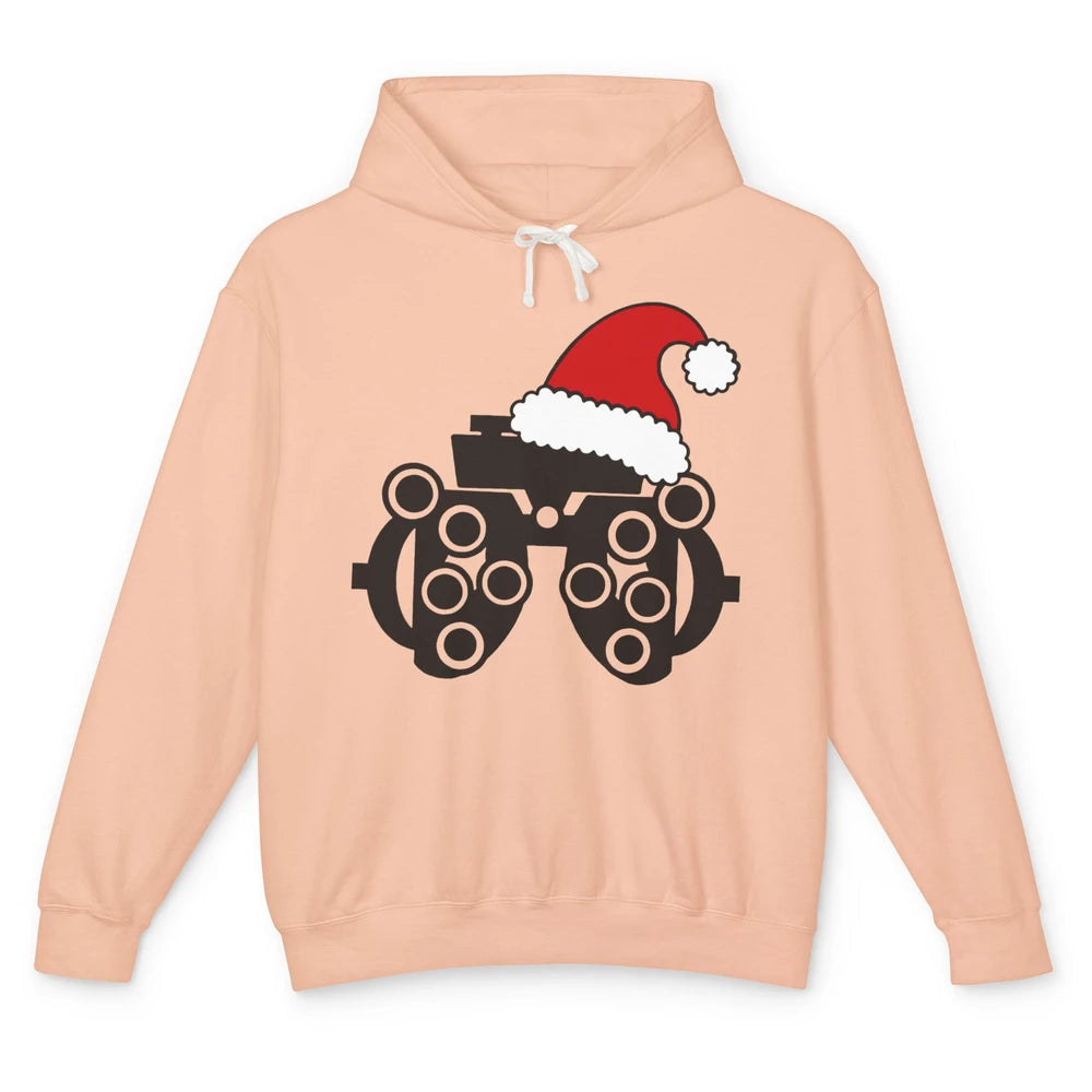 Phoropter Santa Hat Optometrist Christmas Ophthalmic Tech Unisex Lightweight Hoodie