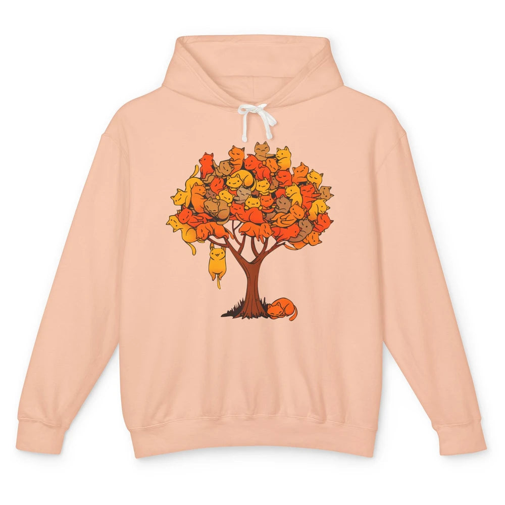 Cat Tree Cute Cats On Tree Kitten Owner Cat Lovers Gift Unisex Lightweight Hoodie
