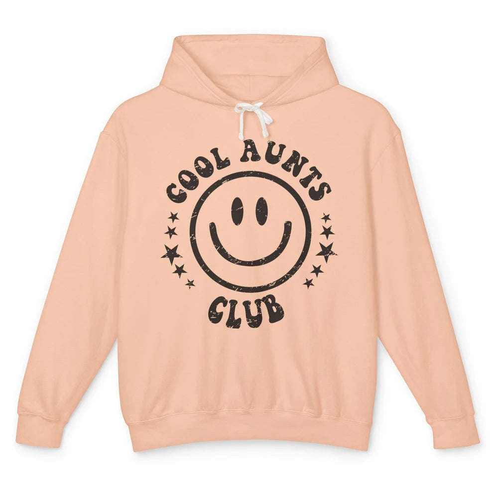 Retro Cool Aunts Club Funny Smiling Face Auntie Sister Gift Unisex Lightweight Hoodie