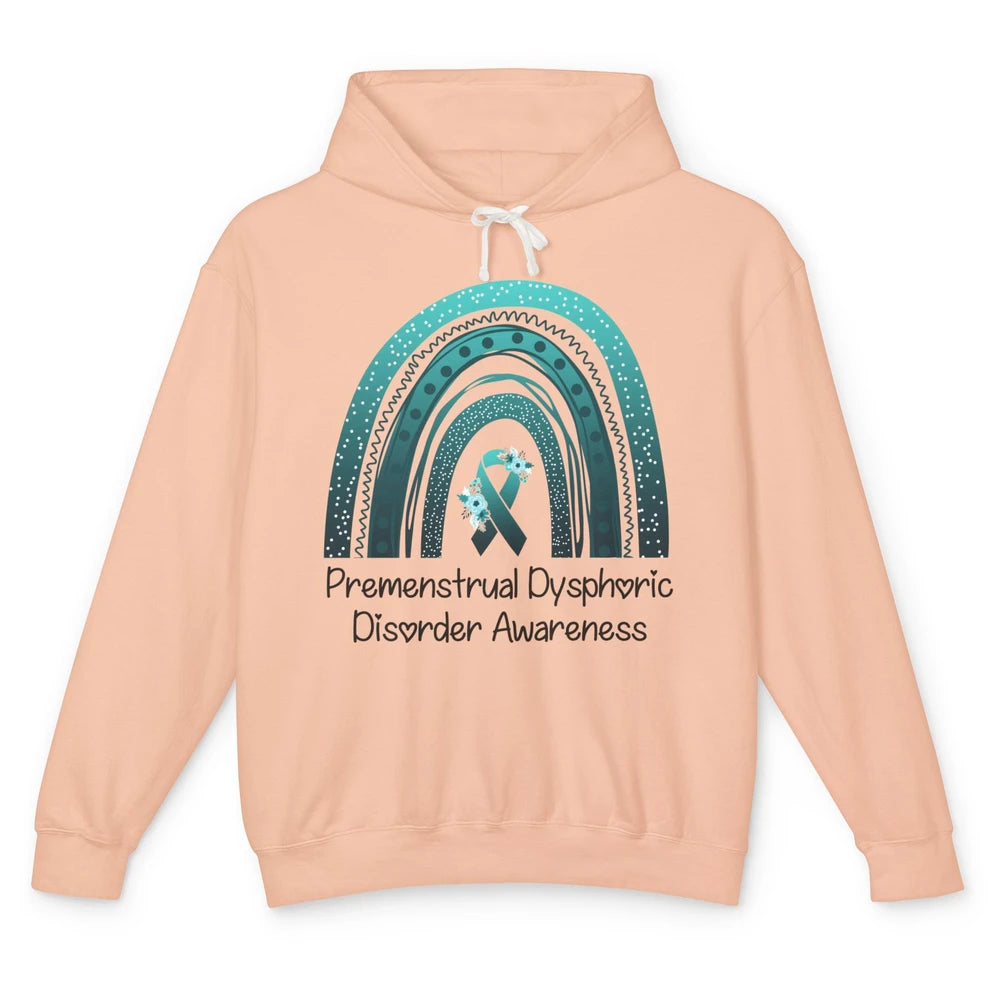 Premenstrual Dysphoric Disorder PMDD Awareness Rainbow Unisex Lightweight Hoodie