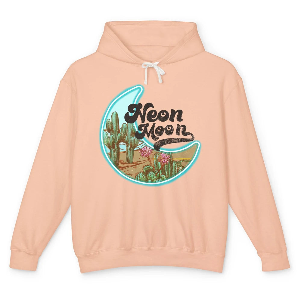 Neon Moon Cactus Flower Desert Western Cowboy Rodeo Vintage Unisex Lightweight Hoodie