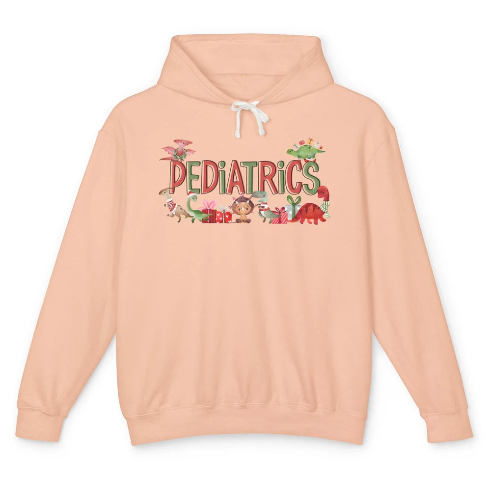 Pediatrics Christmas PEDS Nurse Dinosaur Xmas Physical Nurse Unisex Lightweight Hoodie
