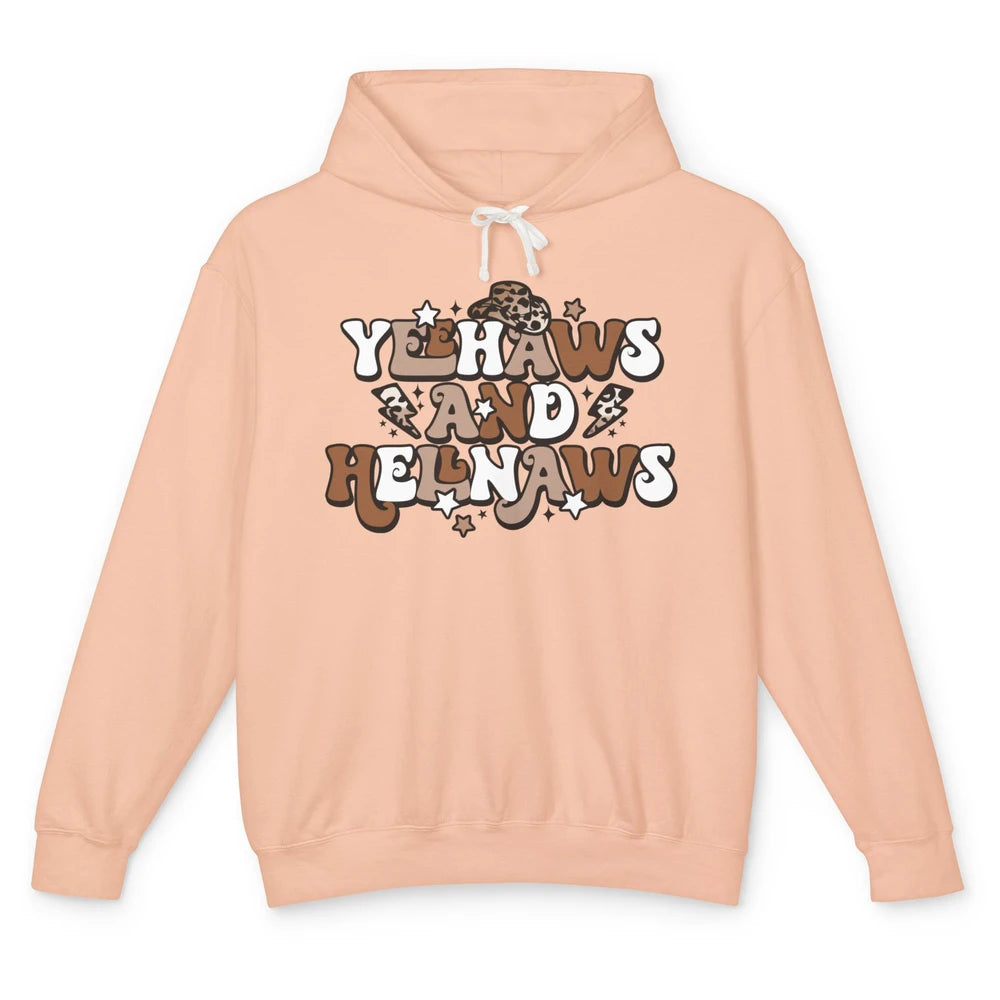 Leopard Yeehaws & Hellnaw Western Country Cowgirl Cowboy Hat Unisex Lightweight Hoodie