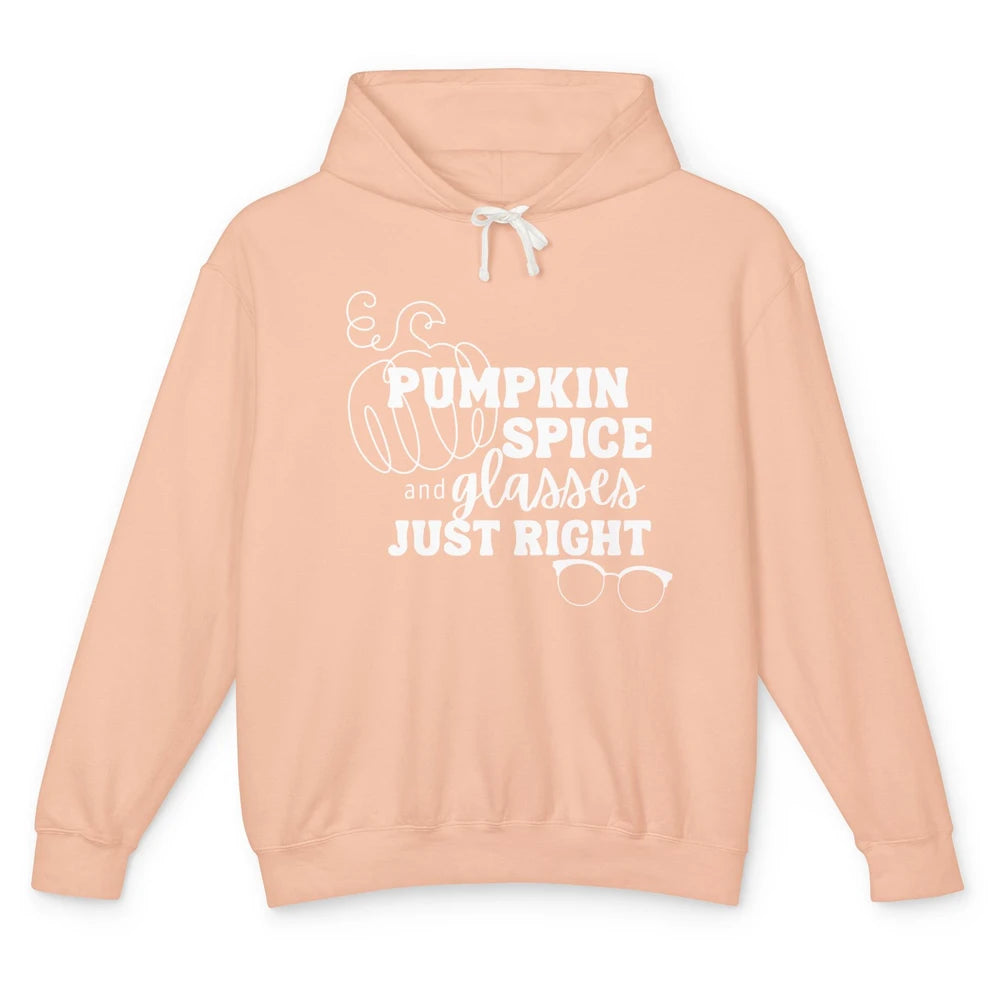 Optometrist Pumpkin Spice Glasses Just Right Optician Fall Unisex Lightweight Hoodie