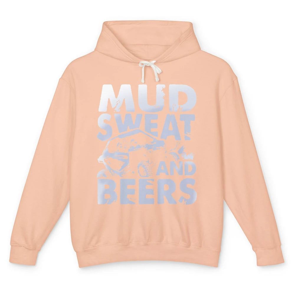 Retro Mud Sweat And Beers UTV ATV Rider 4 Wheel SXS Offroad Unisex Lightweight Hoodie