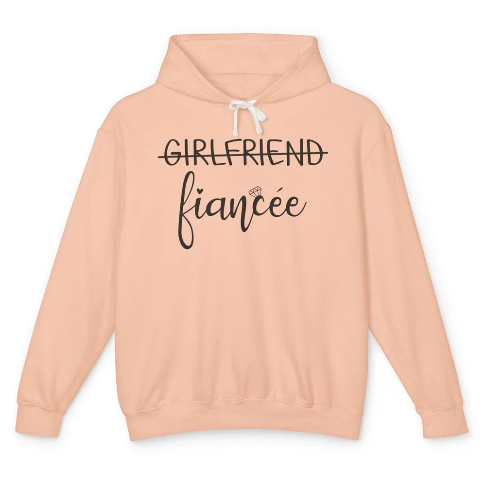 Promoted From Girlfriend To Fiancee Future Mrs Engagement Unisex Lightweight Hoodie