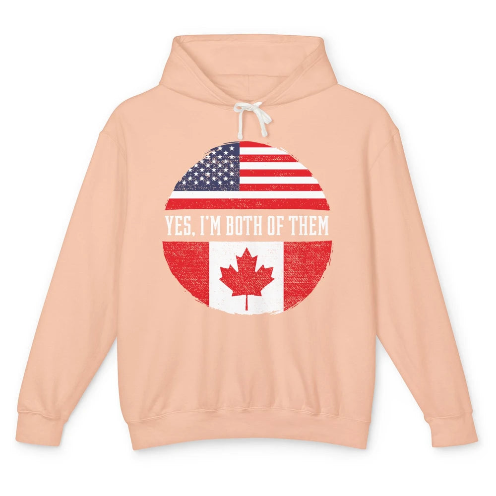 Proud American Canadian Yes I Am Both of Them Unisex Lightweight Hoodie